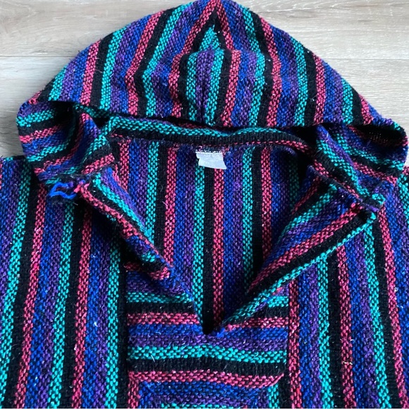 Vintage Baja Hoodie pullover hippie hoodie poncho - Picture 3 of 7